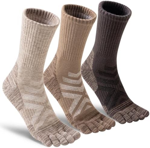 Merino Wool Hiking Toe Socks,Five Finger Socks for Men Women