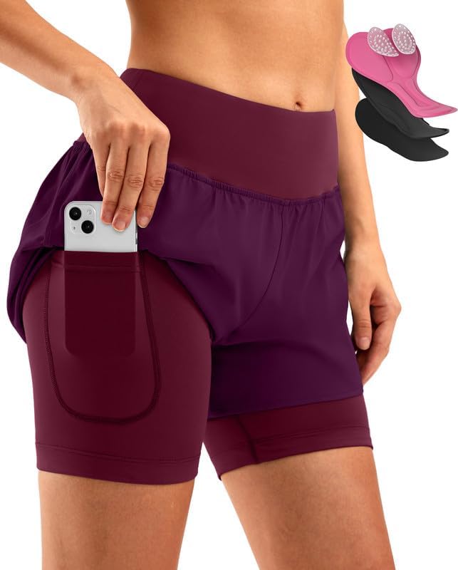 Bikewa Women's Mountain Bike Shorts 4D Padded Cycling Riding Biking Bicycle Biker Cycle Shorts for Women Zipper Pockets