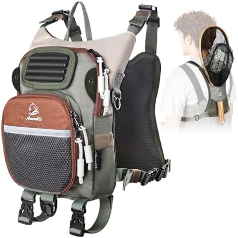 Fly Fishing Chest Pack,Outdoor Waterproof fishing Tackle Chest Bag with Multiple Compartments, Small Wade fishing,Can accommodate multiple fishing equipment/flying boxes