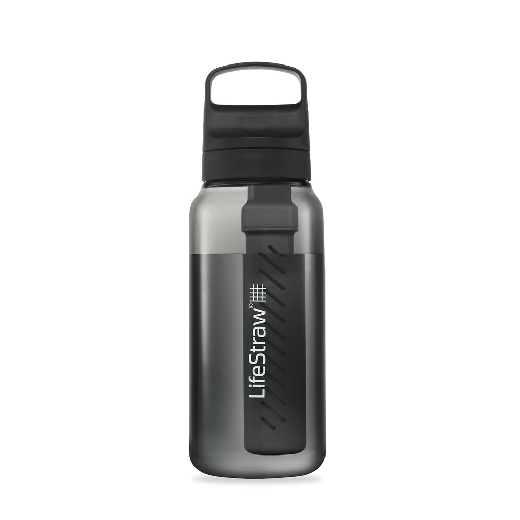LifeStraw Go Series Water Filter Bottle - BPA-Free, Removes Bacteria, Parasites, Microplastics, Improves Taste, 22oz, Aegean Sea