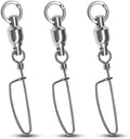 Atibin Heavy Strength Fishing Swivel Snaps Bearing Freshwater Swivels Fishing Stainless Steel Connector Fishing Snap Saltwater White Nickel