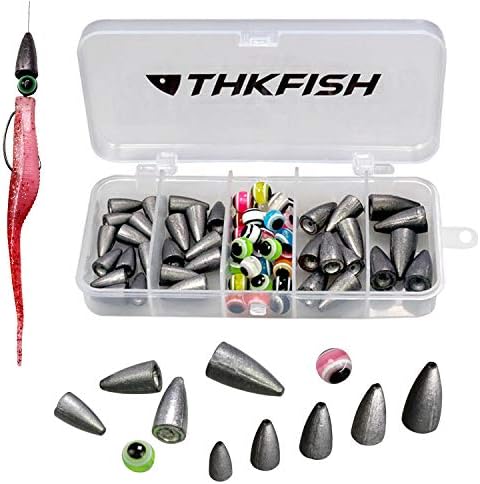 THKFISH Fishing Weights Sinkers Fishing Beads Bullet Sinkers Carolina Rig Texas Rig Kit Fishing Accessories Kit 64pcs/219pcs