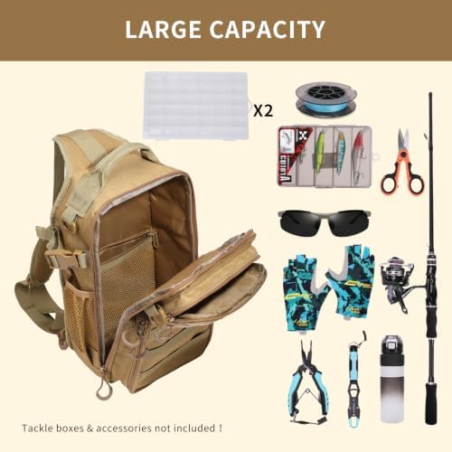 Fishing Backpack with Rod Holder, Fishing Tackle Bag