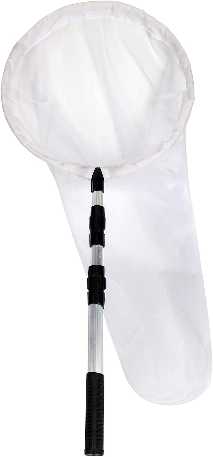 Insect and Butterfly Net with 12" Ring, 24" Net Depth, Handle Extends to 36 Inches
