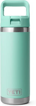 YETI Rambler 18 oz Bottle, Vacuum Insulated, Stainless Steel with Straw Cap, Seafoam