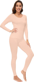 WiWi Soft Underwear for Women Thermal Long Johns Sets Super Warm Base Layer Top Pants Pajamas Set Viscose from Bamboo S-3X