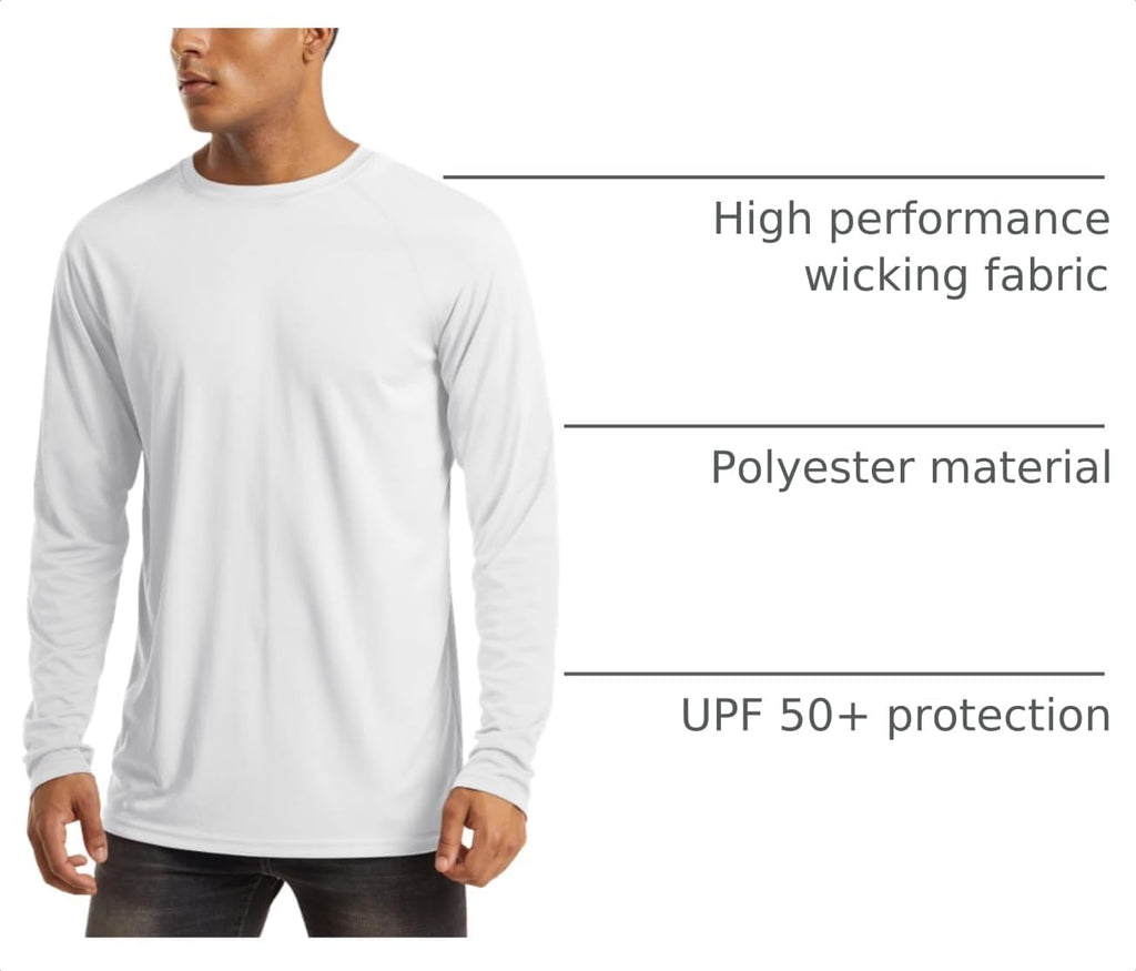 MAGCOMSEN Men's Long Sleeve Shirts UPF 50+ UV Sun Protection Athletic Shirts for Hiking Running Workout Rash Guard