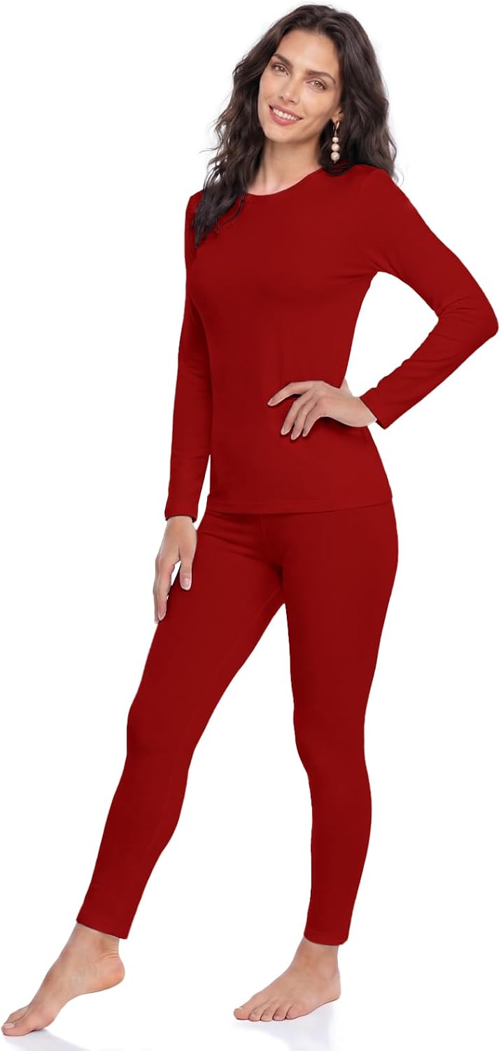 Thermal Underwear for Women Long Johns Set Fleece Lined Winter Cold Weather