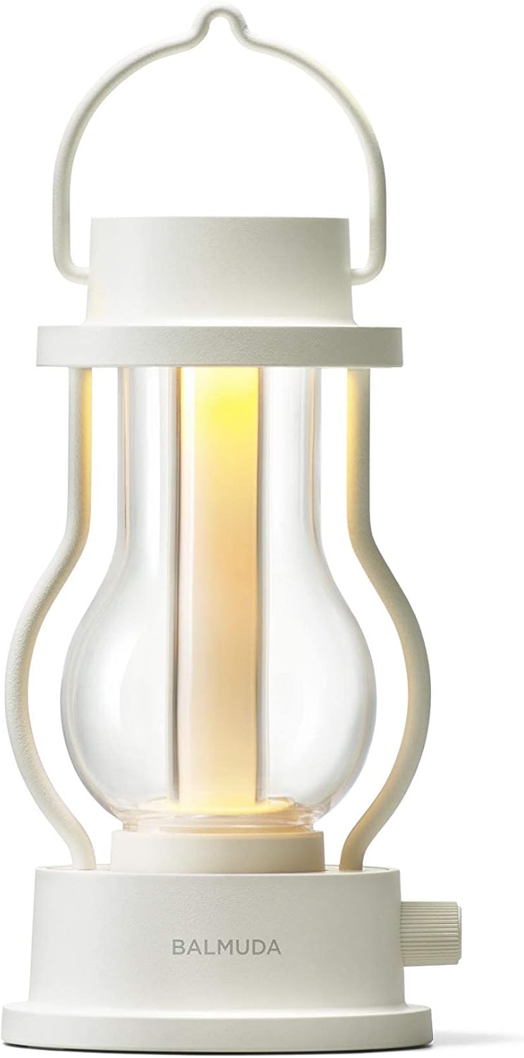 BALMUDA The Lantern | Rechargeable LED Lantern | 3 Light Modes: Candle, Amber, & Warm White | Battery Operated | Lightweight | Water-Resistant | US Version | White