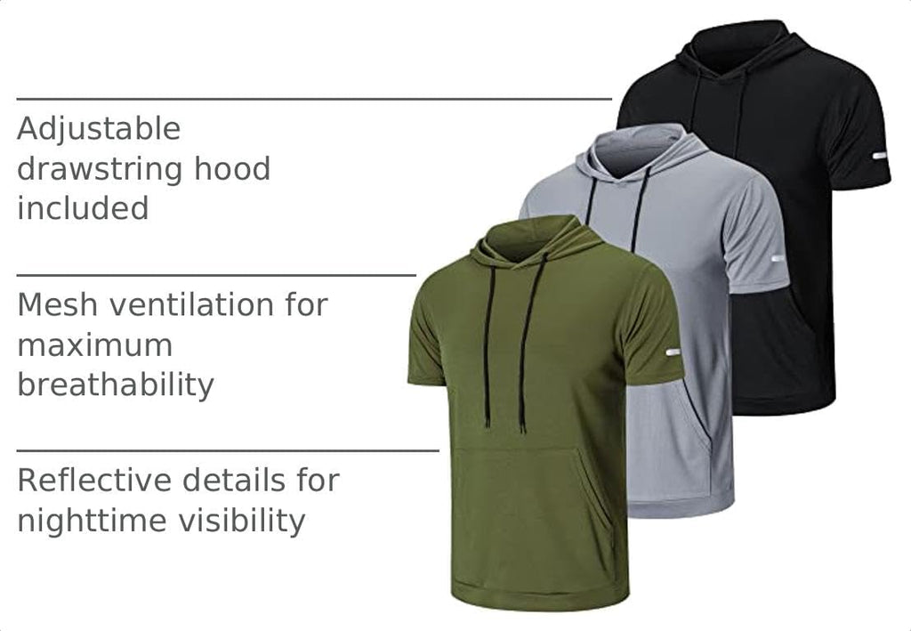 frueo Men's 1/3 Pack Workout Shirts Quick Dry Mesh Athletic T-Shirts