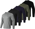 Facitisu Men Long Sleeve T Shirts Pack Quick Dry Athletic Running Activewear Workout Performance Tee Shirts