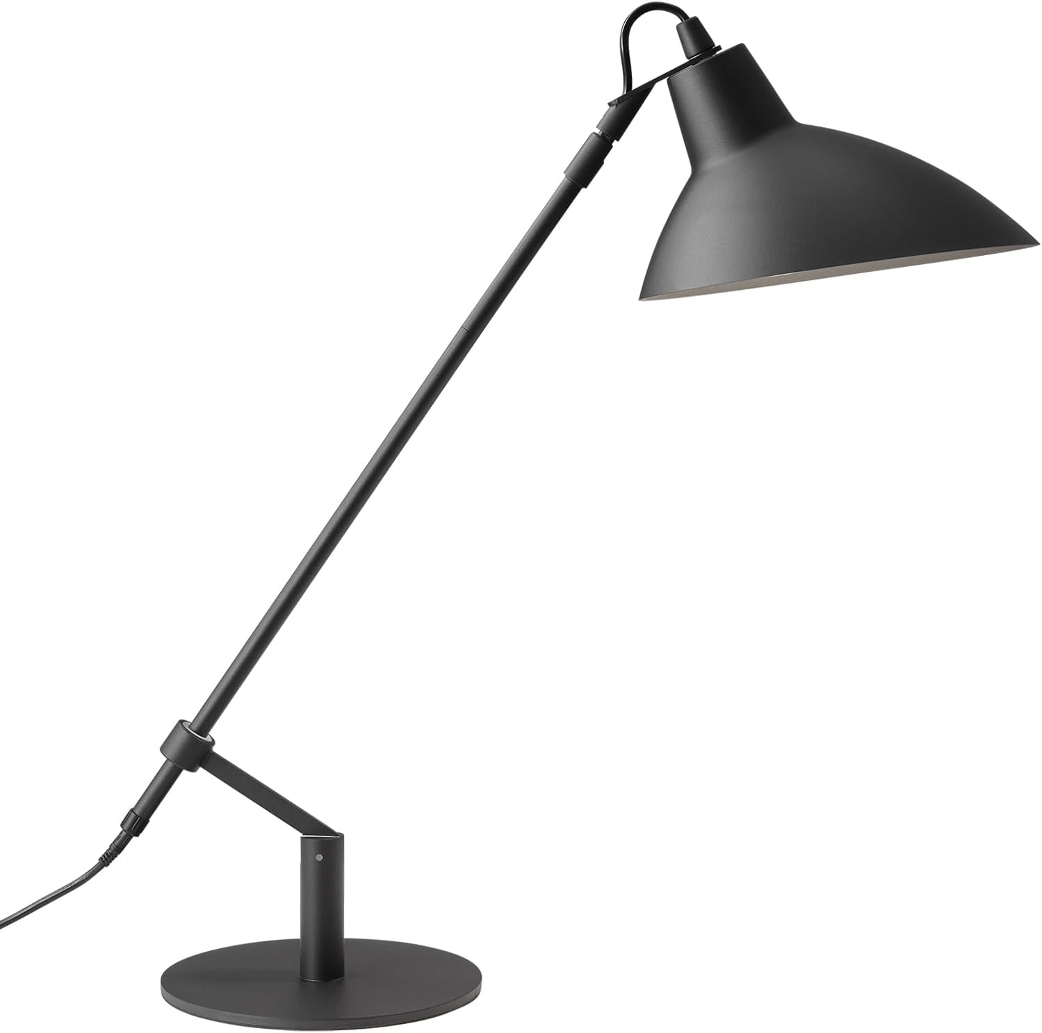Desk Lamp Modern Industrial 100% Metal Adjustable Table Lamp 24", Natural Light (4000K) with Dimmer, Ideal for Office Bedroom Study Room Living Room Nightstand Bedside Lamps Sand Black