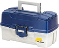 Plano 2-Tray Tackle Box with Dual Top Access, Blue Metallic/Off White, Premium Tackle Storage, 620206, One Size