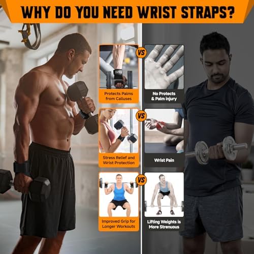 COFIT Wrist Straps for Weightlifting, Workout Wrist Wraps with Dual-Layer Oxford Leather, Enhanced Grip for Optimal Hand and Wrist Protection for Deadlift and Dumbbel - Small size Black