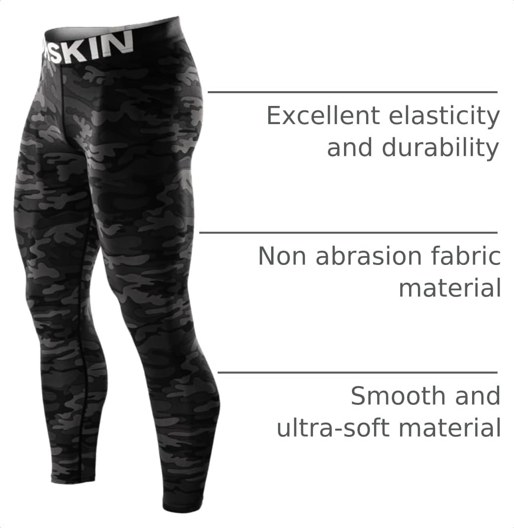 DRSKIN Men’s Compression Pants (5/4/3 Pack) Quick Dry Tights Leggings Sports Baselayer Running Gym Workout