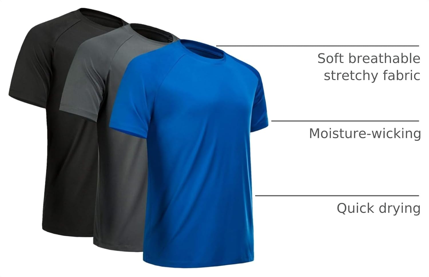 Workout Shirts for Men Short Sleeve Quick Dry Gym T Shirt