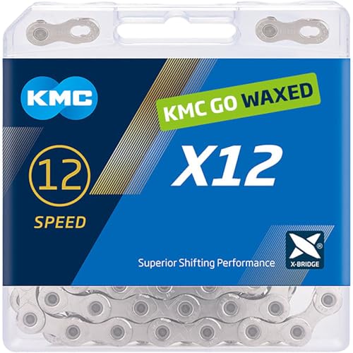 KMC Pre-Waxed 12-Speed X12 High-Performance Bicycle Chain, Silver