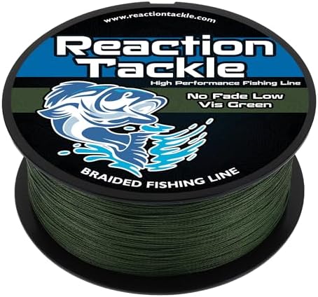Reaction Tackle Braided Fishing Line - Pro Grade Power Performance for Saltwater or Freshwater Fish - Colored Fishing Line Braid for Extra Visibility