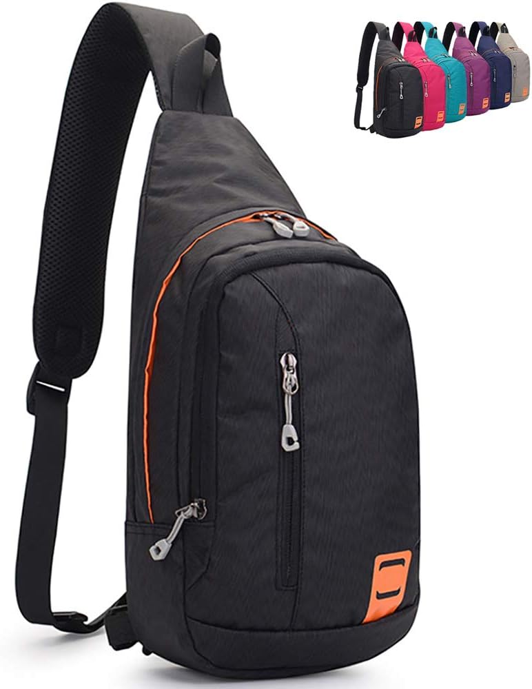 Peicees Small Sling Backpack Waterproof Unisex Shoulder Bag Chest Crossbody Daypack