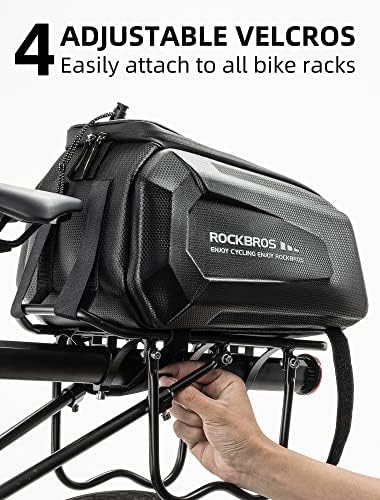 ROCKBROS Bike Rack Bags 9L Hard Shell Trunk Pannier Bag with Rain Cover