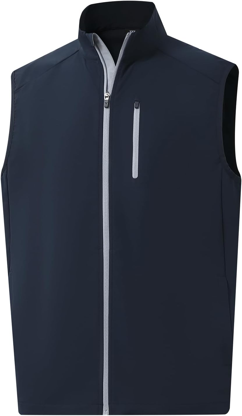 M MAELREG Mens Vests Outerwear Windproof Lightweight Softshell Vests Zip Pockets Sports Sleeveless Jacket Golf Vests for Men