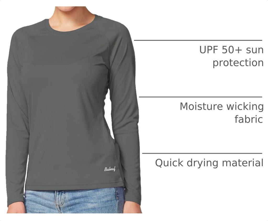 baleaf Women's UPF 50+ Sun Shirts Long Sleeve Stretchy Quick Dry