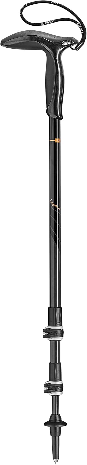 LEKI Legend Black Carbon Trekking Pole (Single) | Adjustable, Lightweight Hiking Stick