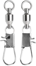 AMYSPORTS Stainless Steel Fishing Swivel Snap Ball Bearing Snap Swivels Fishing High Strength Saltwater Swivels Snaps Interlock Fishing Tackle Swivel Fishing Line Connector