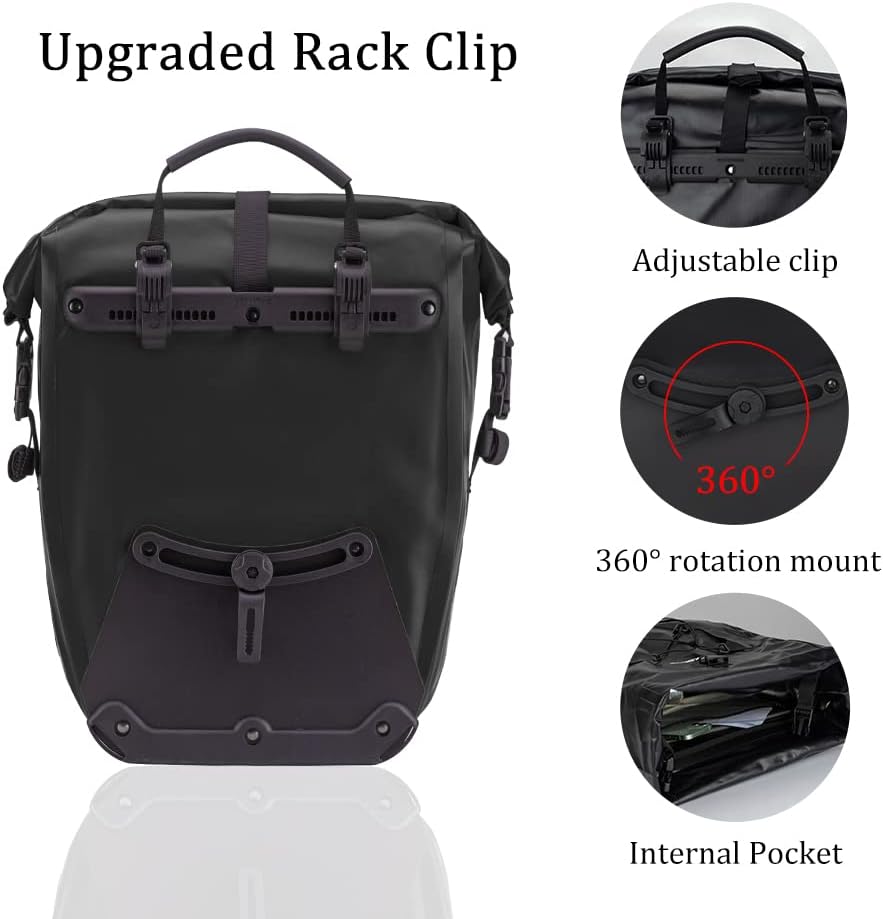 ROCKBROS Bike Panniers Waterproof Max 30L Capacity Cycling Traveling 1 Pack