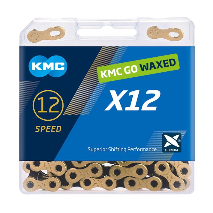 KMC Pre-Waxed 12-Speed X12 High-Performance Bicycle Chain, Silver