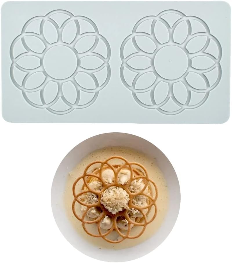 Hollow Leaf Silicone Molds Lover Heart Chocolate Molds Geometry 3D Silicone Mould Chocolate Candy Leaf Mold Sugar Craft Cake Decoration Cupcake Top (S_Flower_7.84 * 4.2 * 0.12inch)