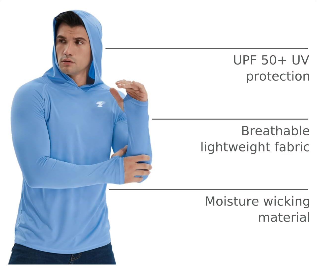 3 Pack Men's UPF 50+ Sun Protection Shirts Fishing Hoodie Long Sleeve