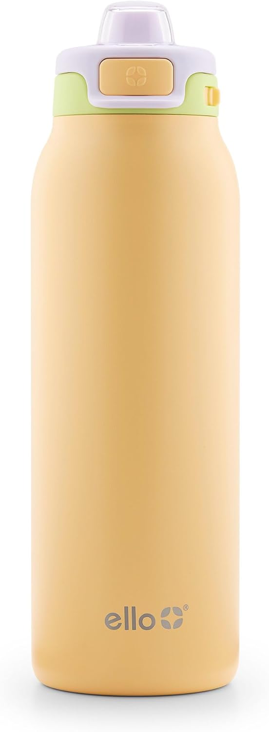 Ello Pop & Fill Insulated Stainless Steel Water Bottle with Quick Fill Lid, Leakproof Locking, Sip or Chug Spout, BPA-Free, Double Wall Vacuum Insulated for Sports, Travel & School- 22oz / 32oz / 40oz