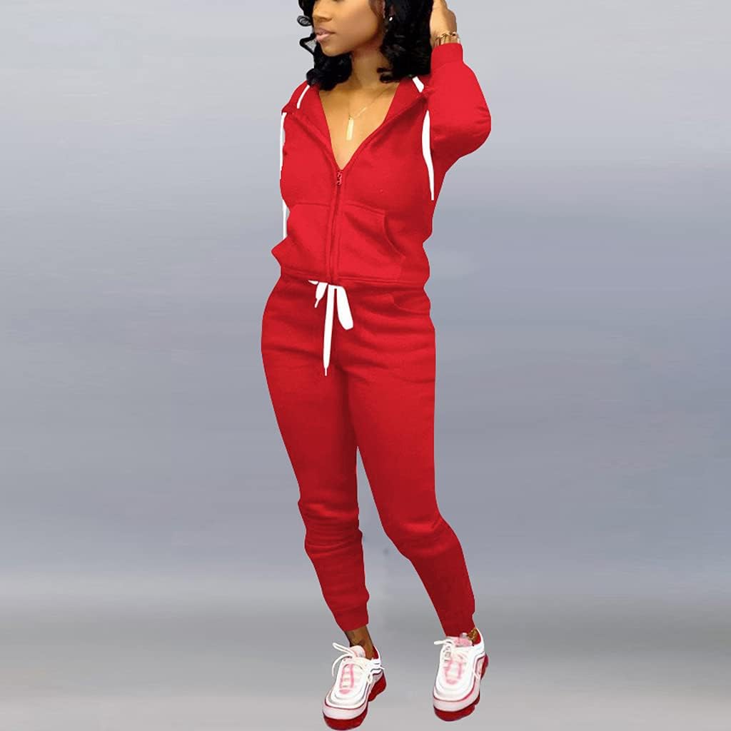 Mrskoala Two Piece Outfits for Women Tracksuit Sweat Suits Workout Sets Loungewear with Pocket