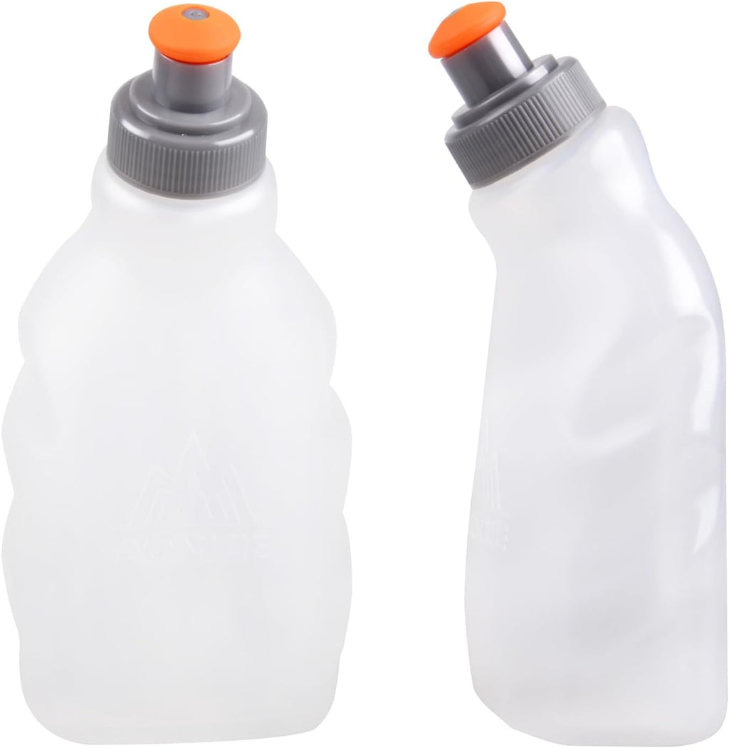 Azarxis Running Water Bottles Flask BPA Free Leakproof Hydration Vest Packs Waist Belt Replacement for Triathlon Marathon Hiking Cycling Climbing Jogging Runner (250ml / 8.5oz - 2 Pack)