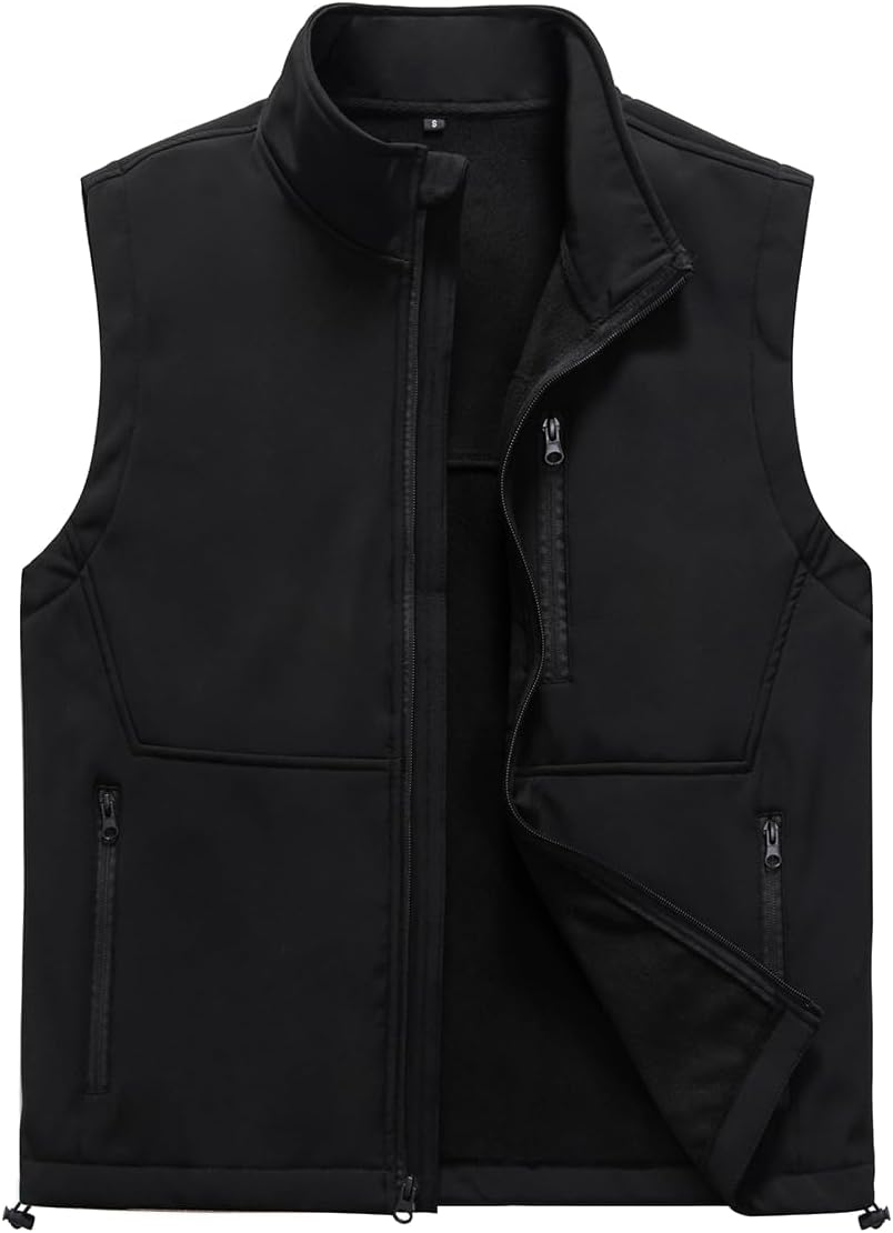 Msmsse Men's Outerwear Lightweight Vest Standing Collar Puffer Sleeveless Jacket for Hiking Running Golf
