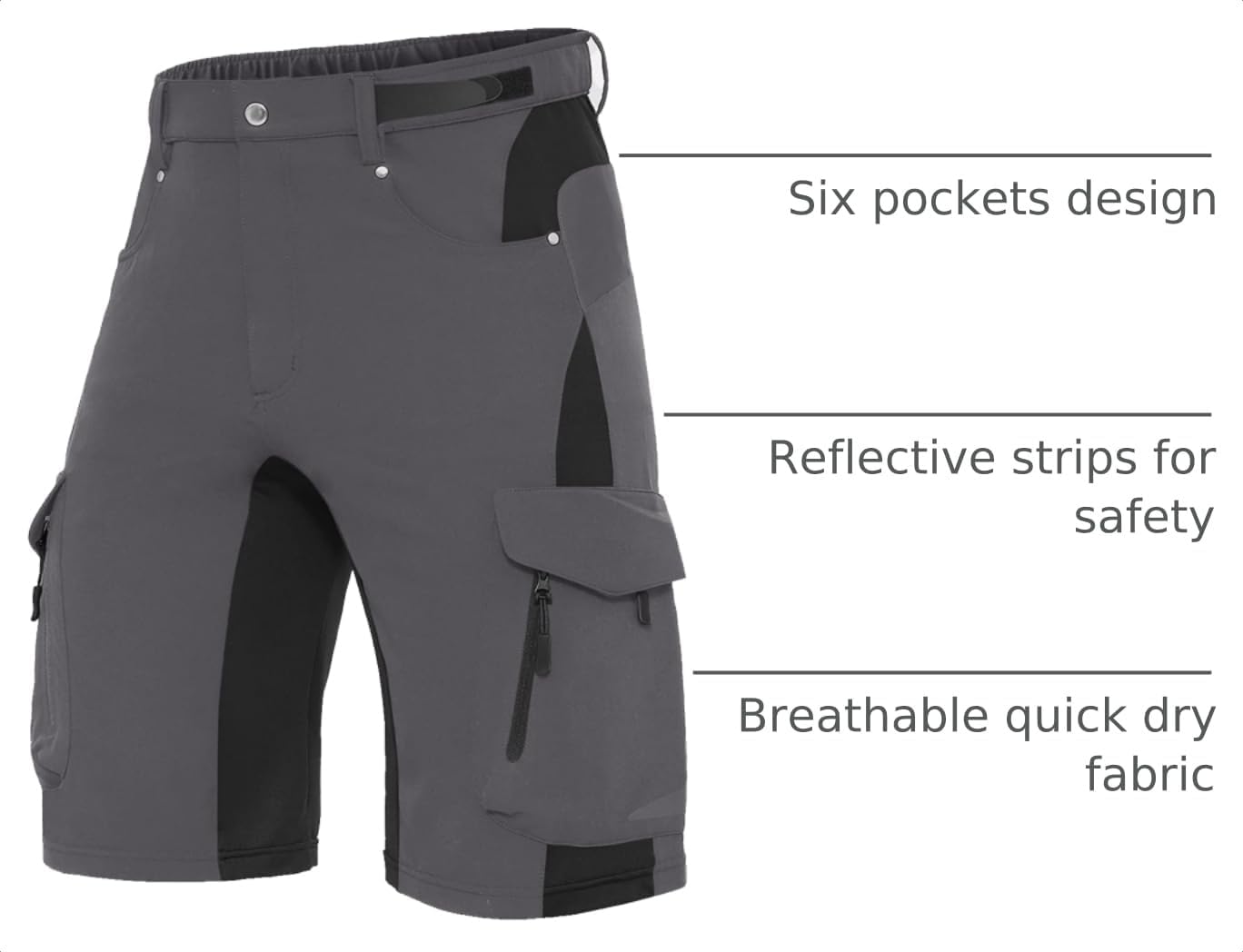 XKTTAC Men's Hiking Cargo Shorts: 4-Way Stretch with 6 Secure Pockets