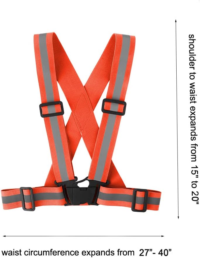 Running Reflective Vest Gear 3 Pack, Adjustable Safety Vest High Visible Reflective Belt Straps Night Walking Vest