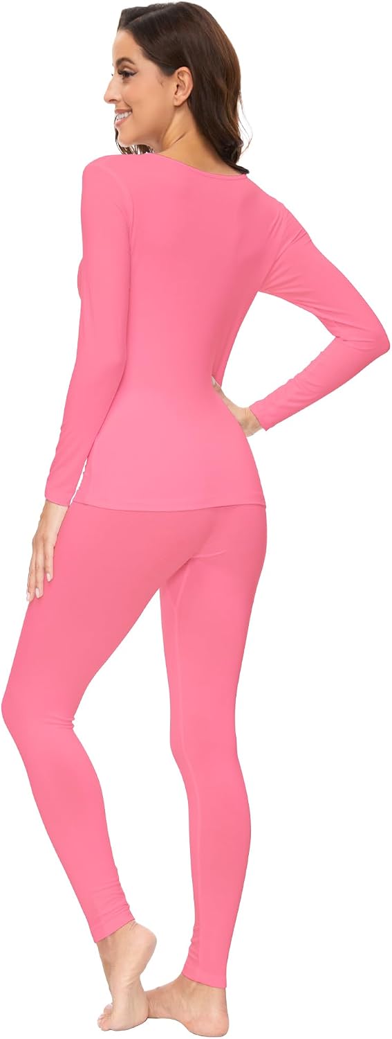 WiWi Soft Underwear for Women Thermal Long Johns Sets Super Warm Base Layer Top Pants Pajamas Set Viscose from Bamboo S-3X