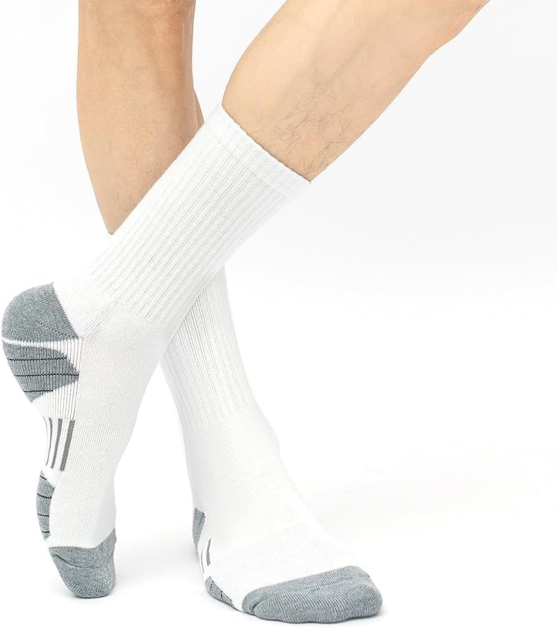 JOYNÉE 8 Pairs Mens Athletic Crew Socks Cushion Running Work Breathable Outdoor Socks for Men