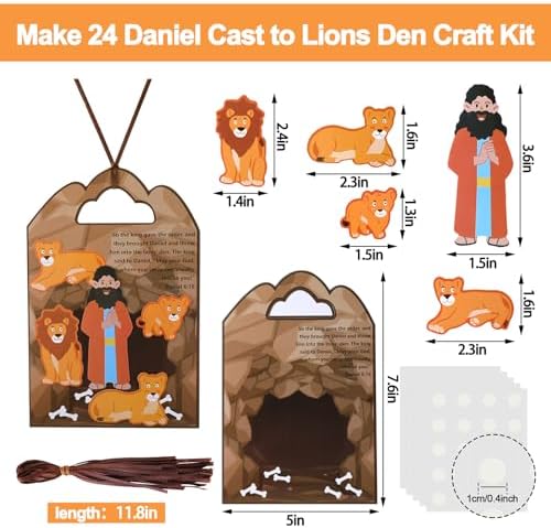Syhood 24 Set Daniel and The Lion's Den Craft，Bible DIY Kit