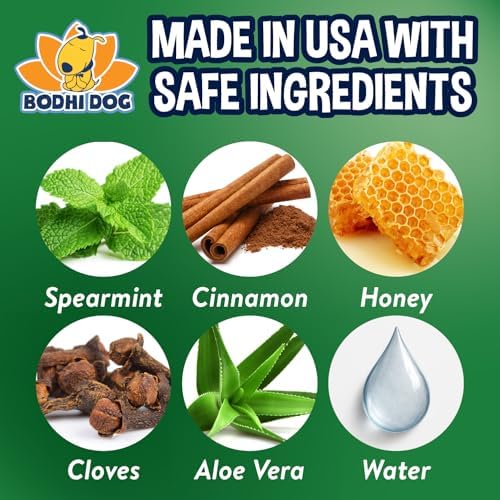 Bodhi Dog Natural Dog Breath Freshener Spray | Fresh Breath for Dogs, Tartar & Plaque Remover | Supports Teeth & Gum Health | Bad Breath Treatment & Promotes Clean Oral Hygiene | Made in USA | 8oz