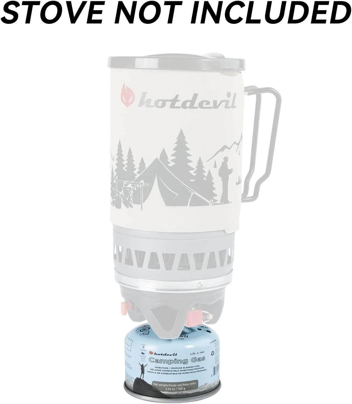 Hotdevil Isobutane Fuel Canister 100 Gram Camping Stove Fuel Butane Propane Blend Camping Fuel Gas Canister Backpacking Fuel Light-weight Compact Camping Fuel Mini Propane Tanks Camp Stove Fuel 3.53oz