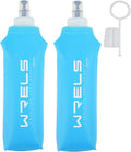 WRELS Soft Running Water Flask Soft Flasks Collapsible Soft Water Bottles Small BPA-Free for Sports Hiking Hydration Pack 5oz/8oz/17oz(SKY BLUE,17oz*2)