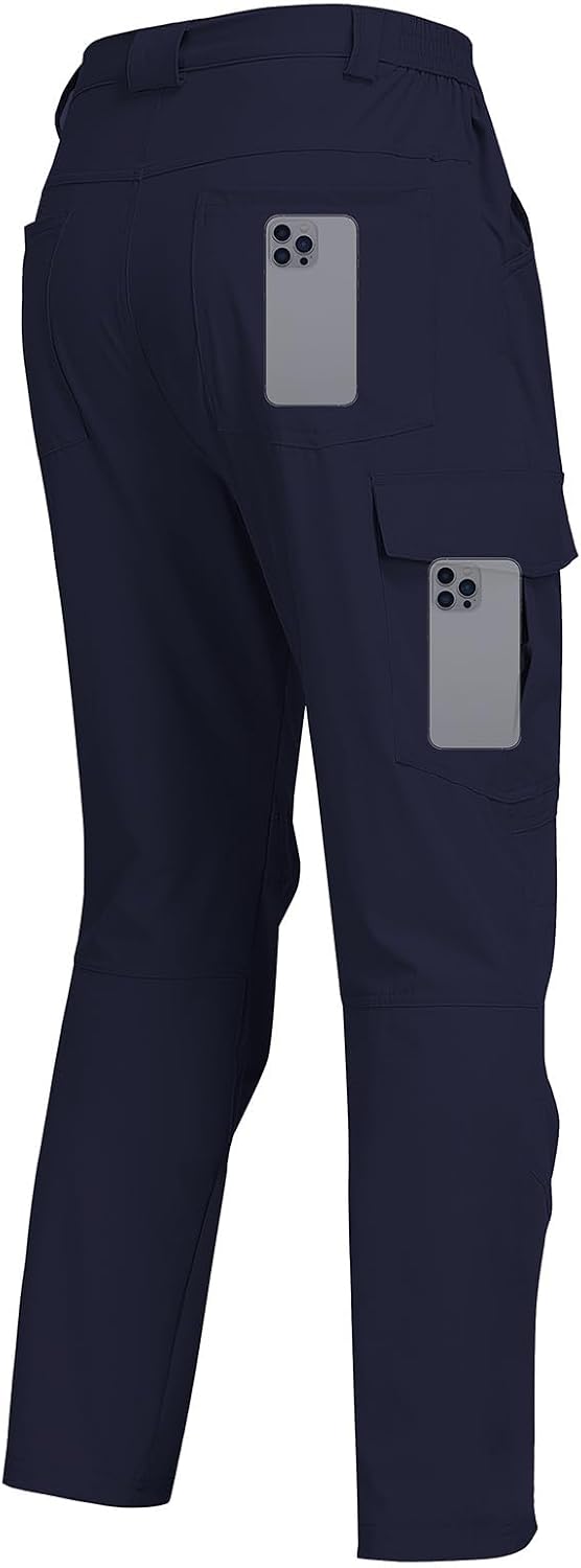 Men's Hiking Cargo Pants Water Resistant Quick Dry Lightweight Pants with 6 Pockets Tactical Work Pants