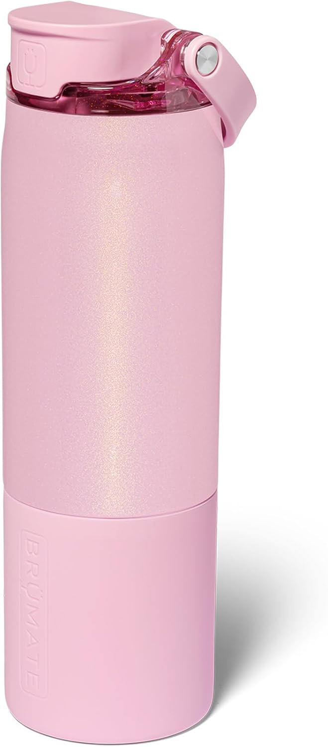 BrüMate Rise 18oz Water Bottle with Covered Silicone Straw | 100% Leakproof Insulated Kids Water Bottle | Cup Holder Friendly Base | 18oz (Mocha)