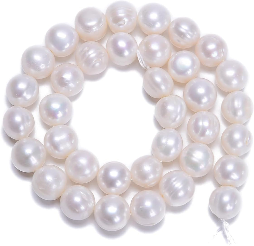 AD Beads Natural Freshwater White Pearl Round Beads 15" 4mm 6mm 8mm 9mm 10mm 11mm 12mm (8-9mm)
