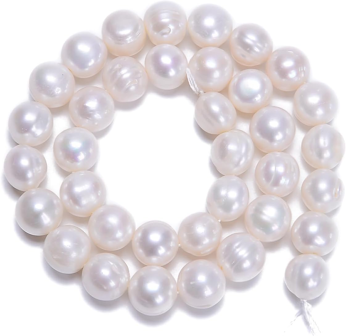 AD Beads Natural Freshwater White Pearl Round Beads 15" 4mm 6mm 8mm 9mm 10mm 11mm 12mm (8-9mm)
