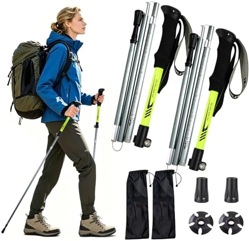 AYAMAYA Lightweight Collapsible Trekking Poles for Hiking with Flip Lock