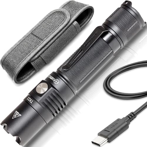 NP NIGHT PROVISION TX11 Tactical Flashlight with Duty Belt Holster & USB Rechargeable Battery Luminus 1600 Lumens LED for Police Security Military Grade Brightest Tac Flashlights